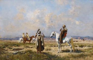 LOS HALCONERS Victor Huguet Orientalista Pinturas al óleo